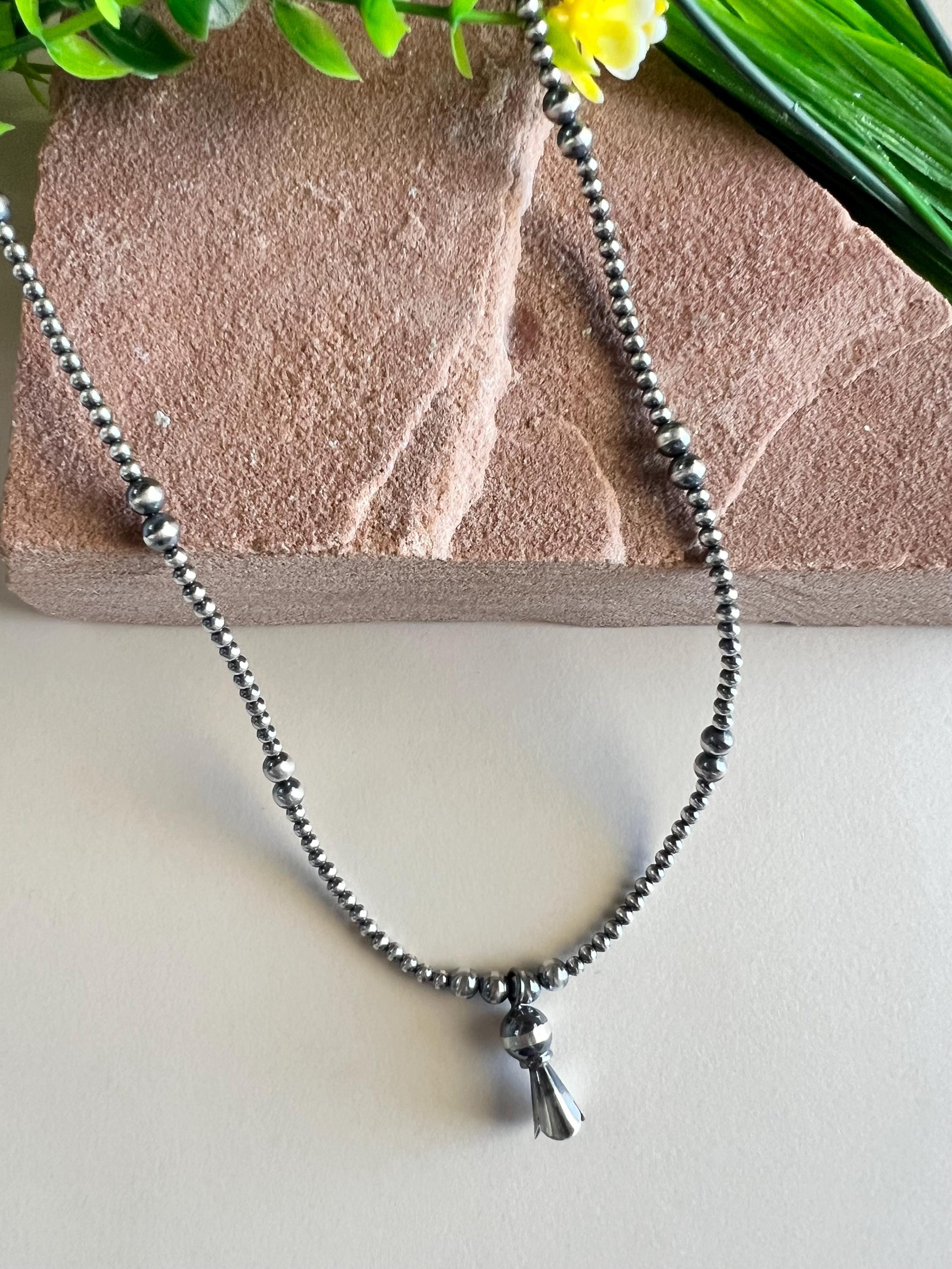 Collana Vintage Con Ciondolo A Ferro Di Cavallo In Argento 925 E Turchese – Stile Boho – Catena 18+2 Pollici