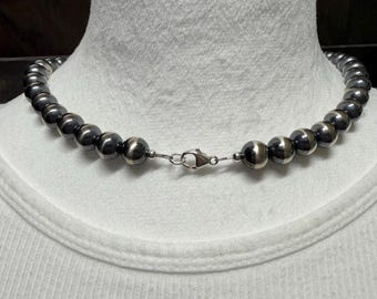 ハンドメイド 10 mm ナバホパール スターリングシルバー ビーズ