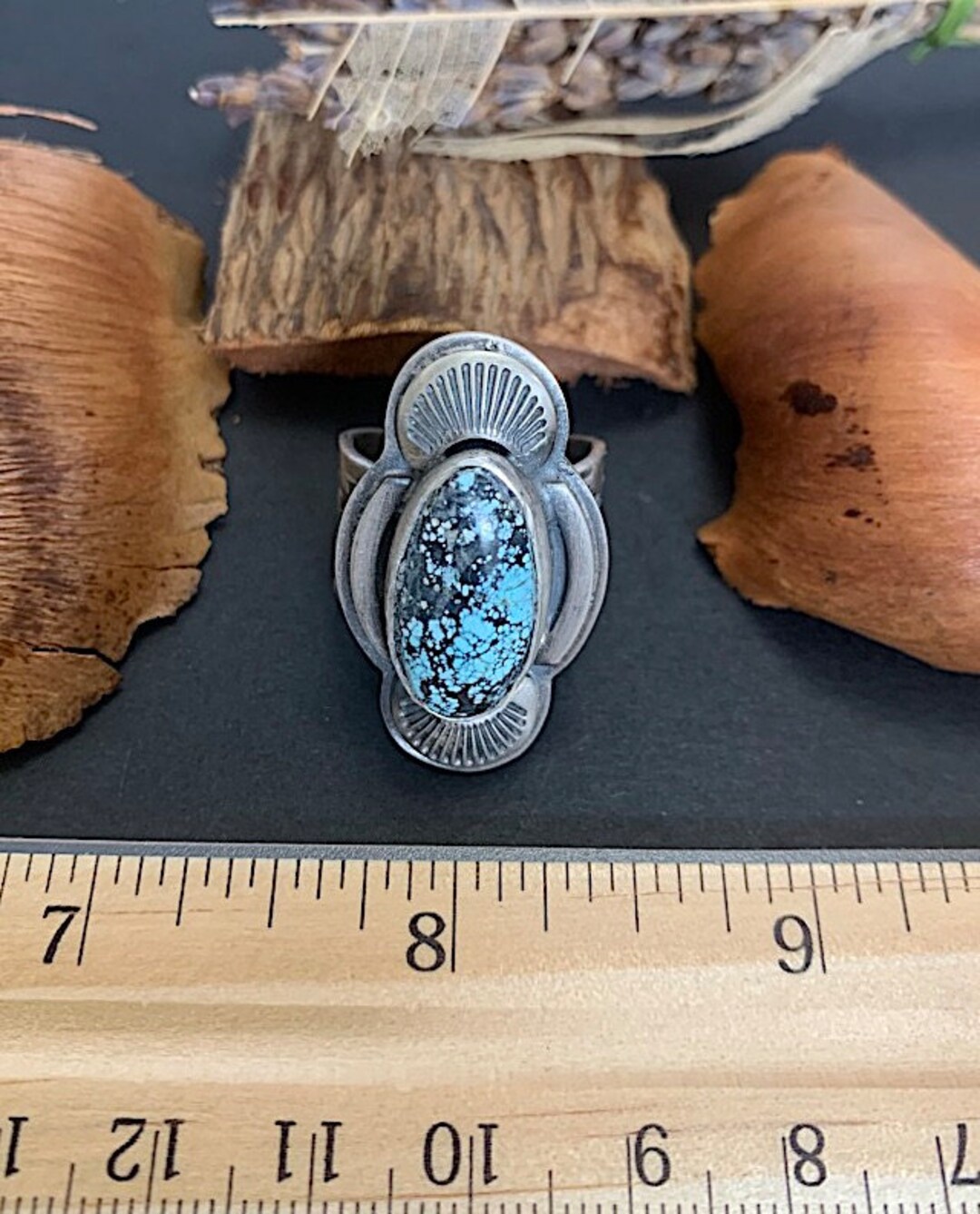 Kingman Turquoise Southwestern Ring Size 8. 925 Sterling Silver - Etsy