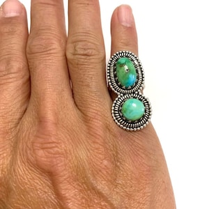 Sonoran Gold Turquoise Ring Size 7. 925 Sterling Silver