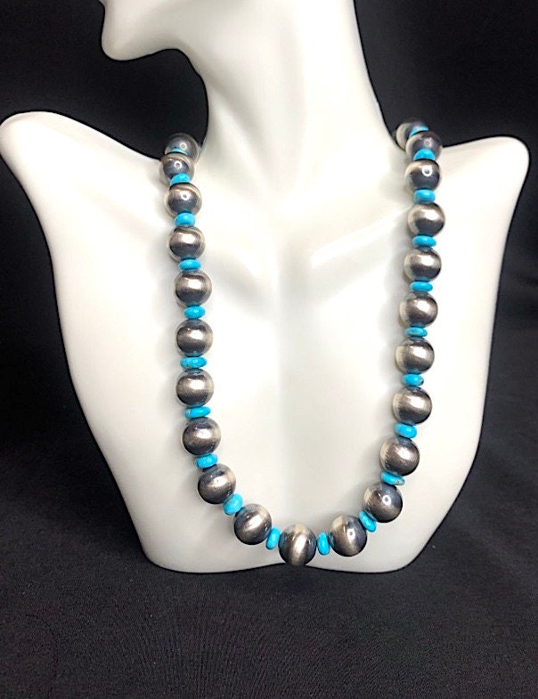 Sterling Silver 12mm Navajo Pearl Beads 