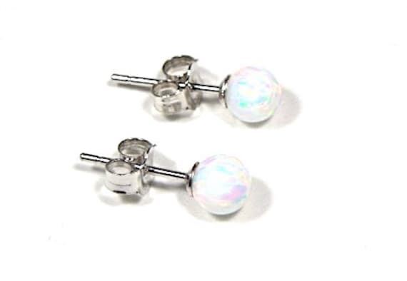 3mm, 4mm or 5mm Round Orange Mexican Fire Opal Stud Earrings in Sterli – Columbia Gem House