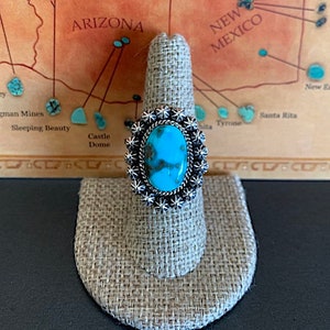 Sonoran Gold Turquoise Ring size 8.5. Natural High Quality stone, 925 Sterling Silver