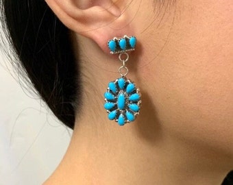 Authentic Native American Indian Jewelry Hematite Navajo Turquoise