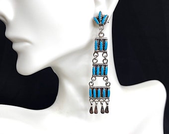 Sleeping Beauty Turquoise, Petit Point, 925 Sterling Silver Chanderlier ...