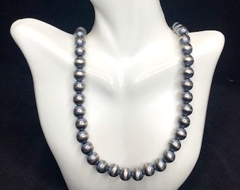 Handmade Sterling Silver Navajo Pearl Beaded Necklace 20” - Etsy
