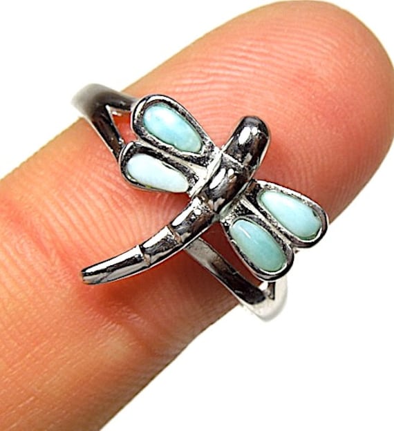 Sterling Silver Ring - Dragonfly with Inlay Sterling Silver Ring - Dragonfly with Inlay
