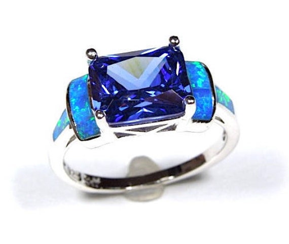 Tanzanite and blue fire opal best sale rings