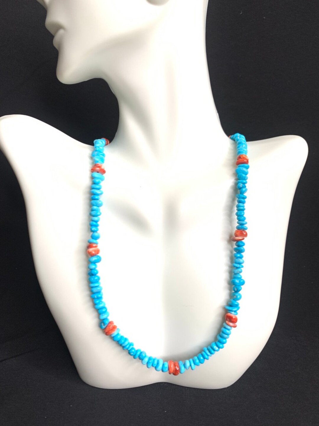 Multicolor Sleeping Beauty Turquoise Nugget Necklace Sterling