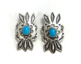 Sleeping Beauty Turquoise 925 Sterling Silver Earrings