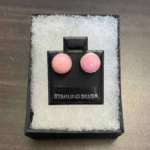 8 mm ronde roze schelpoorbellen 925 sterlingzilver suikerspinoorbellen