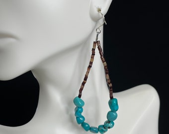 Kingman Turquoise 925 Sterling Silver Dangle Earrings