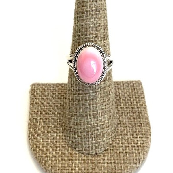 Pink Conch Shell Ring Sizes 6 - 9. Sterling Silver