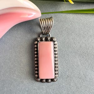 Pink Queen Conch Shell Sterling Silver Pendant
