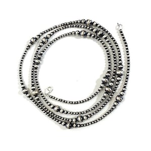 Handgemachte Navajo Perlen Sterling Silber Perlen Halskette 18 , 20 , 24 , 30 , 40 &#39;&#39; Lang