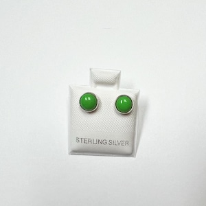 6mm Gaspeite 925 Sterling Silver Stud Post Earrings - Made in USA