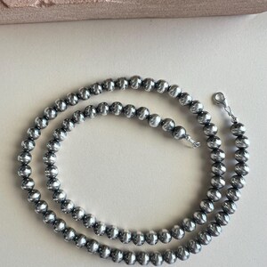 ハンドメイド 8 mm ナバホ パール スターリング シルバー ビーズ 