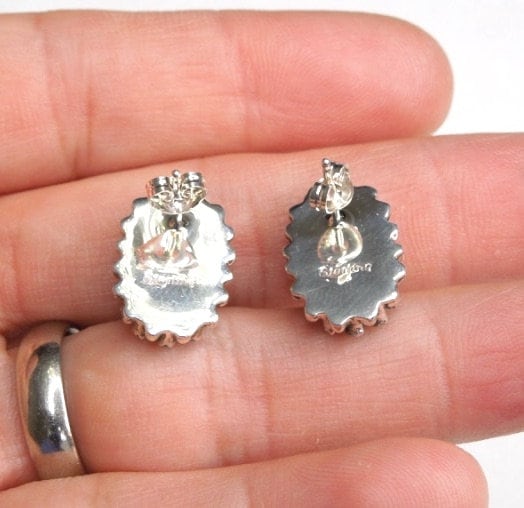 Petit Point Sleeping Beauty Turquoise 925 Sterling Silver Southwest ...