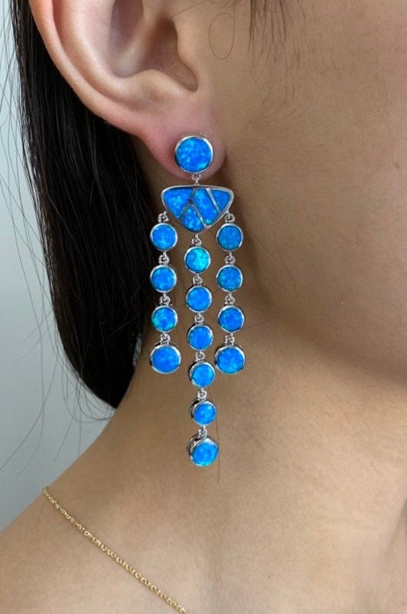 Opal chandelier earrings hot sale
