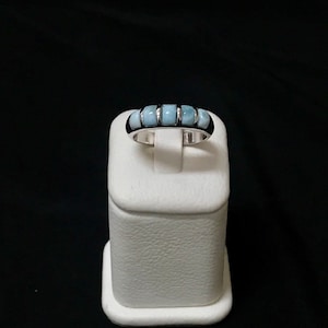 Genuine AAA Dominican Larimar 925 Sterling Silver Band Ring size 6, 7, 8