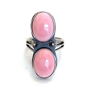 Pink Conch Shell ring Sz 6,7,8,9. Sterling Silver