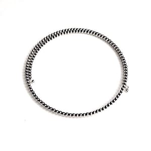 Handmade 3 mm Navajo Perle aus Sterling Silber, Perlen Memory Wire, Stretching, Choker Halskette