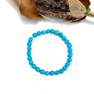 Genuine 6mm Sleeping Beauty Turquoise Stretch Bracelet