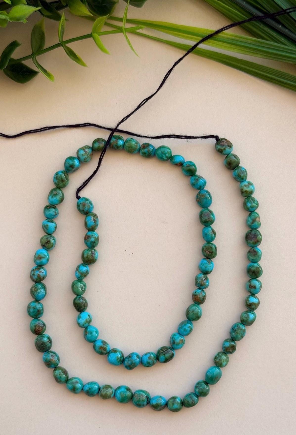 Perles Turquoise Percées - Véritable Pierre Naturelle - Pour Bijoux DIY
