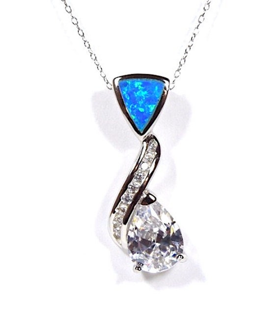 925 Sterling Silver Carat White Topaz Topaz and Blue Fire Opal
