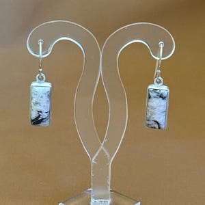 Handcrafted White Buffalo Turquoise 925 Sterling Silver Dangle Earrings