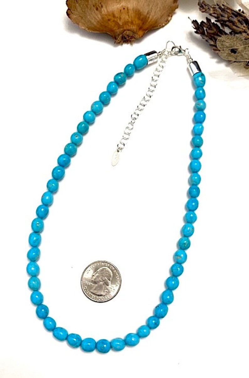 Genuine Sleeping Beauty Turquoise Bead Necklace 18'' Etsy