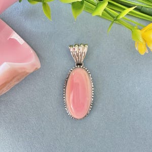 Handcrafted Pink Queen Conch Shell Sterling Silver Pendant