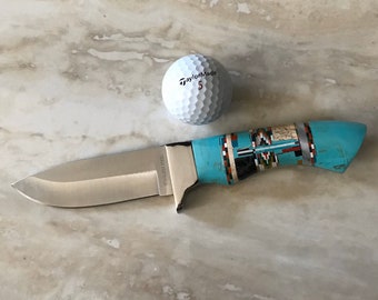 長さ10.5インチの手作りターコイズインレイネイティブアメリカンナバホ