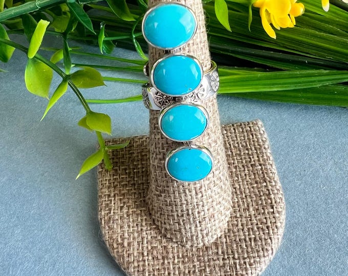 Sleeping Beauty Turquoise 925 Sterling Silver Southwestern Ring ...