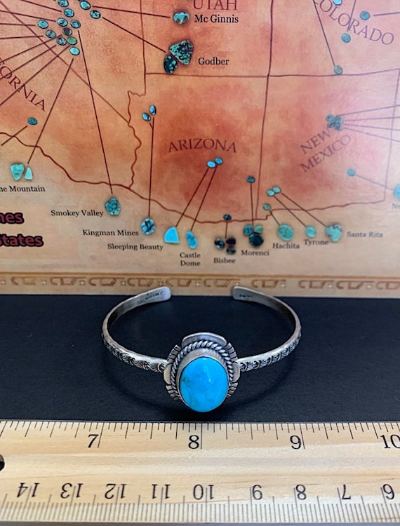 Sonoran Turquoise Stacking Cuff Bracelet/ Navajo … - image 2