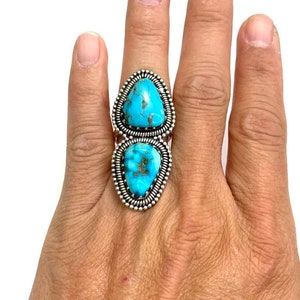 Sonoran Gold Turquoise Ring Size 7.5. 925 Sterling Silver