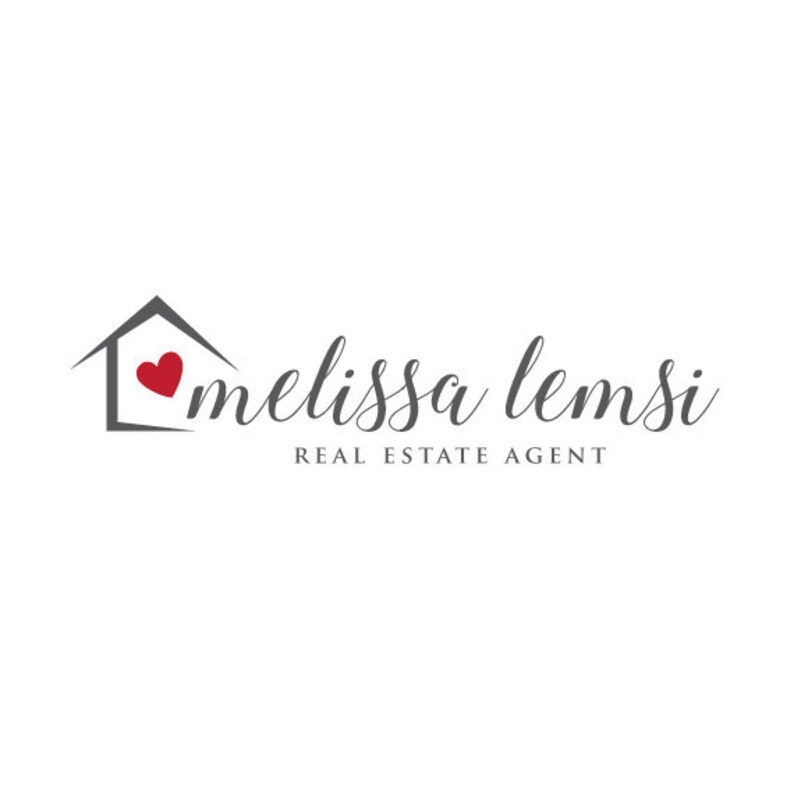 Realtor Custom Logo Design. Heart, Real Estate Logo, Feminine Logo