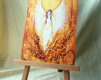 Original angel picture "Autumn Angel" 14.5 x 21 cm