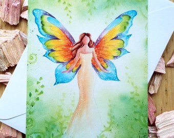 Postkarte Schmetterlings Engel 10x15 cm inkl. Umschlag