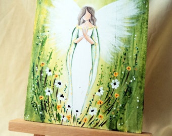 Original angel picture "Angel of Spring" 14.5 x 21 cm