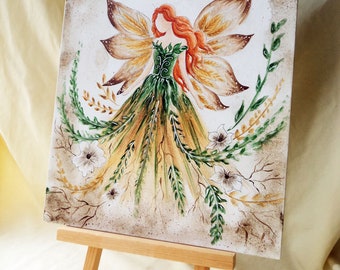 Original angel picture "Angel of Nature" 24 x 30 cm