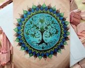 Spirit Energy Card quot Mandala Tree of Life quot incl. envelope