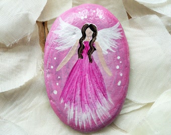 Light angel stone "Pink" hand painted