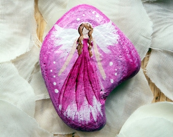 Light Angel Stone "Pink" Hand Painted