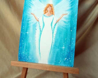 Original angel picture "Angel of Winter" 14.5 x 21 cm