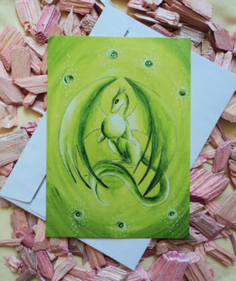 envelope Dragon card Green Dragon incl