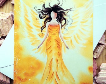 Postcard light angel 10 x 15 cm including envelope