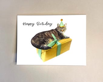 Tiger Cat Birthday Card