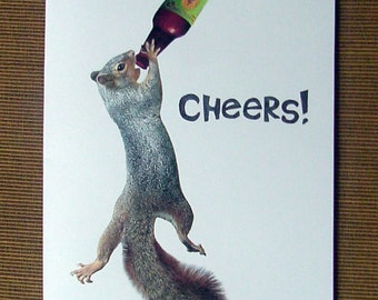 Squirrel Beer Cheers! Printable Card