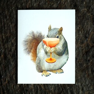 Squirrel Pink Drink Printable Card